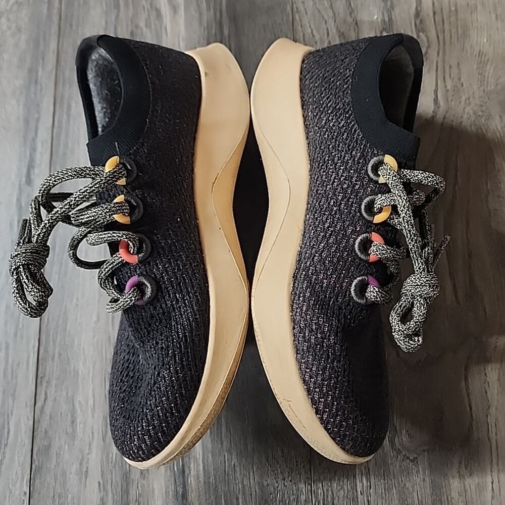 Allbirds Wool Runners Women’s Black Orange Merino Wool Lace-up Shoes Size 7.5 - Picture 7 of 8